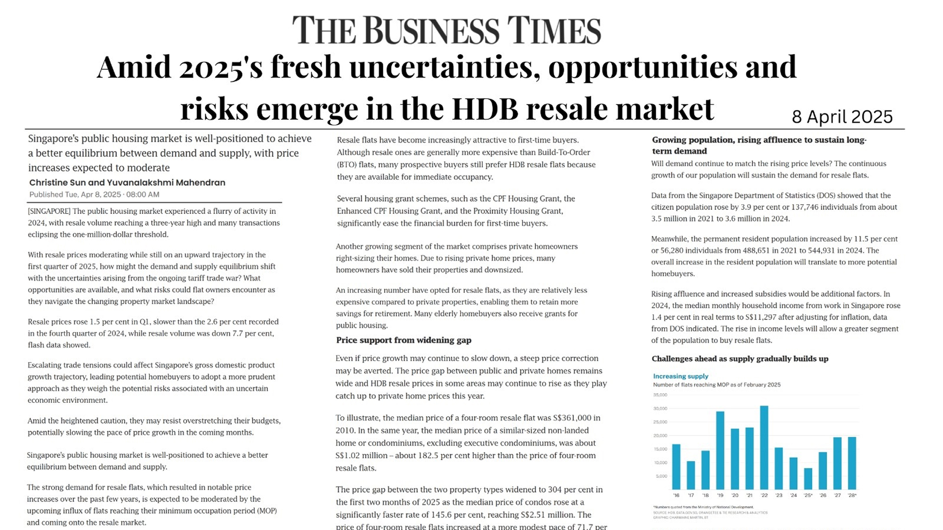 The Business Times Property Supplement: Opportunities and risks in the HDB resale market